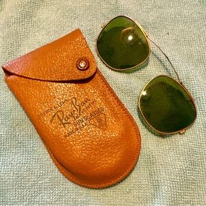 EUC Vintage 1950s Bausch & Lomb Ray Ban Clip-On Sunglasses with Case